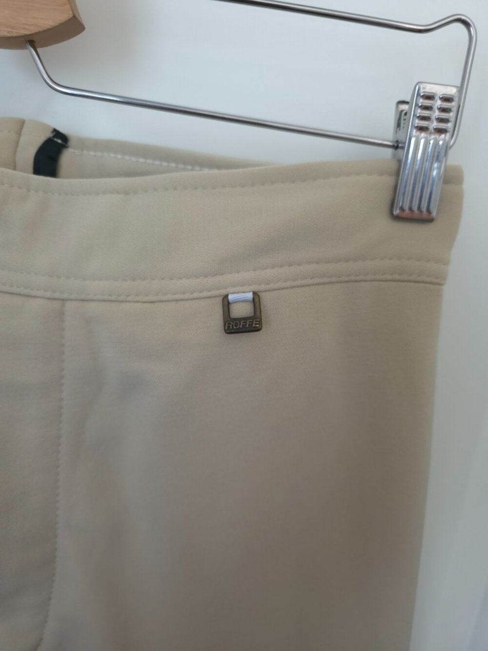 Vintage ROFFE Beige Ski Stirrup High-Waist Pants Gorpcore Women's Sz 10 USA Made - Picture 4 of 9